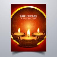 Mooie Gelukkige diwali diya olielamp festival sjabloon brochure vector