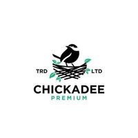 chickdae vogelnest vintage logo pictogram illustratie premie vector