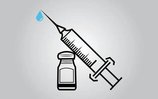 Spuit en vaccin flacon bewerkbare beroerte plat pictogrammen behandeling voor coronavirus covid19 tijd tot gevaccineerde geïsoleerde vector illustratie