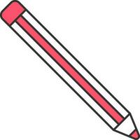 vlak illustratie van rood en wit potlood icoon. vector