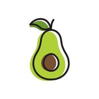 avocado fruit logo gezonde voeding symbolen vector
