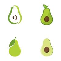 avocado fruit logo gezonde voeding symbolen vector