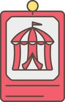 circus poster icoon in rood en grijs kleur. vector