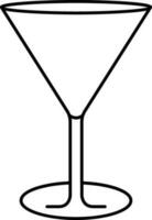 zwart dun lijn kunst van cocktail glas icoon. vector