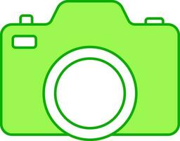 vlak stijl camera groen en wit icoon. vector