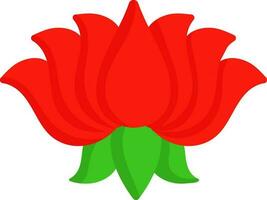 illustratie van mooi rood kleur lotus bloem icoon in vlak stijl. vector