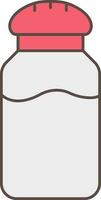 bestrooi kruid fles vlak icoon in grijs en rood kleur. vector