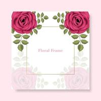 schattig floral frame achtergrond sjabloon vector