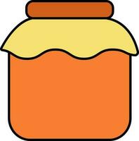geïsoleerd honing pot icoon in oranje en geel kleur. vector