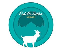 eid al adha papercut-sjabloon vector