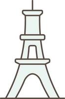 vlak stijl eiffel toren icoon in grijs kleur. vector