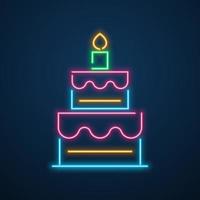 neonlicht cake partij vector