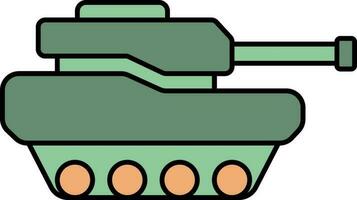 tank icoon in groen en oranje kleur. vector