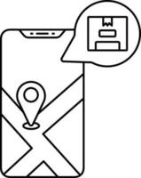 vector illustratie van online pakket bijhouden in smartphone.