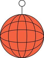 vlak stijl disco bal icoon in oranje kleur. vector