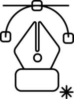 illustratie van pen gereedschap icoon in beroerte stijl. vector