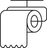 toilet papier icoon in zwart lijn kunst. vector