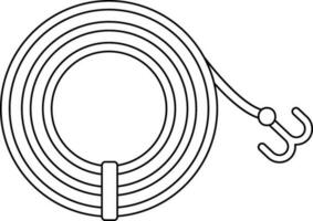 haak touw icoon in zwart lijn kunst. vector