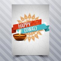 Mooie Gelukkige diwali diya olielamp festival sjabloon brochure vector