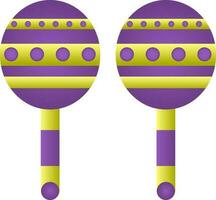 maracas icoon in Purper en groen kleur. vector