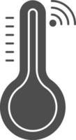 thermometer icoon in grijs en wit kleur. vector