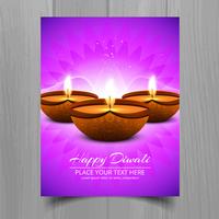 Mooie Gelukkige diwali diya olielamp festival sjabloon brochure vector