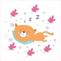 schattige kat activiteit platte cartoon karakter vector sjabloon ontwerp illustratie