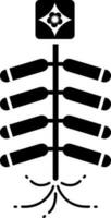 zwart en wit illustratie van voetzoeker strip icoon. vector