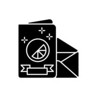 kerstkaarten zwart glyph-pictogram vector