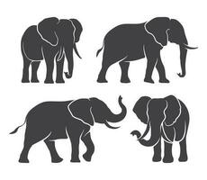 olifant logo verzameling. olifant silhouet set. olifant icoon symbool pak. vector illustratie