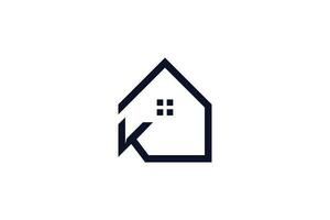huis logo ontwerp idee met brief k concept vector