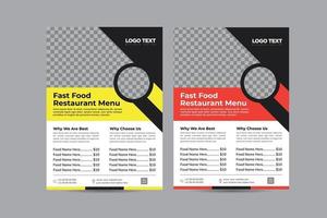 menu-ontwerpen voor fastfoodrestaurants vector