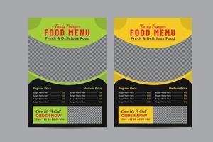 fastfood menu ontwerpsjabloon vector