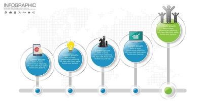 tijdlijn infographic routekaart met businessicons ontworpen voor sjabloon mijlpaal element moderne diagram proces grafiek vectorillustratie vector