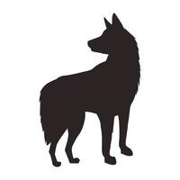 schattige hond huisdier mascotte silhouet vector