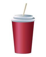 frisdrank drinken in plastic beker pictogram vector