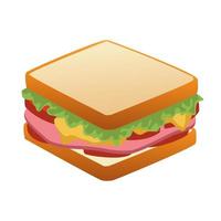heerlijk sandwich fastfood pictogram vector