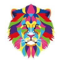 leeuw wild leven technicolor pictogram vector