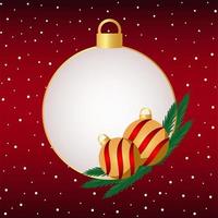 gelukkige vrolijke Kerstmisbal decoratief op rode achtergrond vector