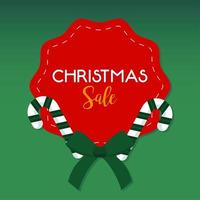 gelukkige merry christmas sale belettering kaart met stokken in kant vector