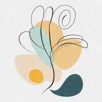 hedendaags minimalistische lijn kunst posters abstract biologisch vormen en bloemen ontwerpen vector