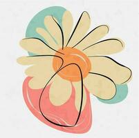 abstract minimalistische lijn kunst posters modern bloemen doodles modieus ontwerpen met levendig zomer kleur vector