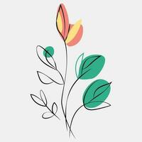 minimalistische bloemen vector kunst illustraties voor gelegenheden sjabloon wijnoogst mode hand- getrokken decor