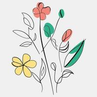 minimalistische bloemen vector kunst illustraties voor gelegenheden sjabloon wijnoogst mode hand- getrokken decor