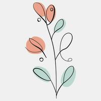 minimalistische bloemen vector kunst illustraties voor gelegenheden sjabloon wijnoogst mode hand- getrokken decor