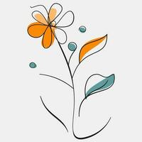 minimalistische bloemen vector kunst illustraties voor gelegenheden sjabloon wijnoogst mode hand- getrokken decor