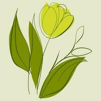 tulp bloem hedendaags minimalistische lijn kunst posters abstract biologisch vormen en bloemen ontwerpen vector