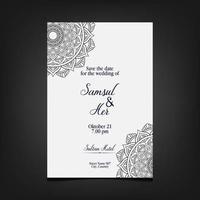 mandala vector met bruiloft uitnodiging sjabloon gratis vector
