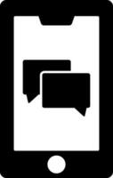 mobiel bericht of online chatten glyph icoon in vlak stijl. vector