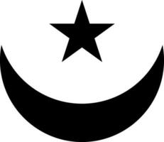 glyph icoon of symbool van Islamitisch religie met halve maan maan en ster. vector